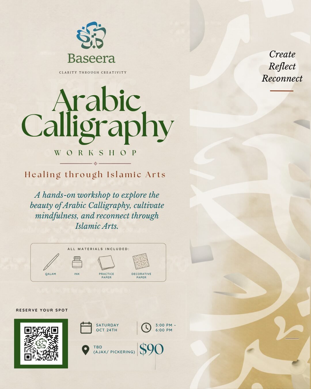 Arabic Calligraphy Workshop poster