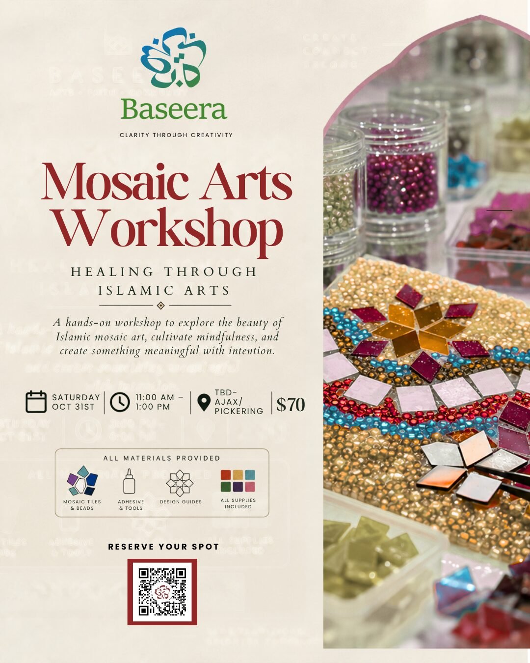 Mosaic Arts Workshop poster